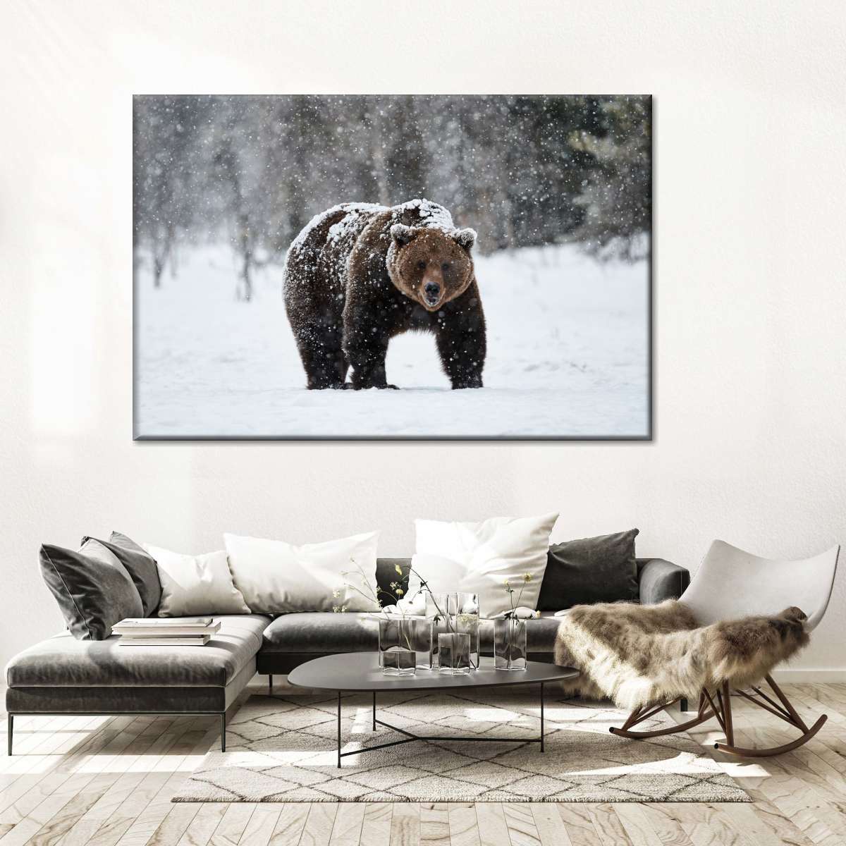 Winter Grizzly Bear Wall Art