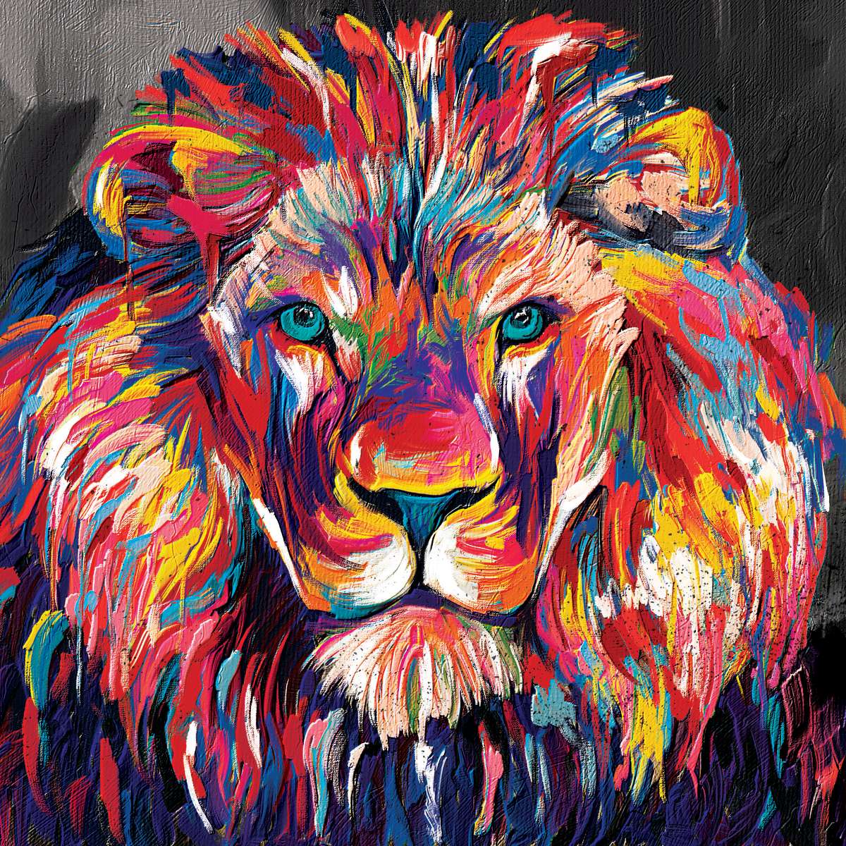 Lion's Gaze Abstract Color Wall Art