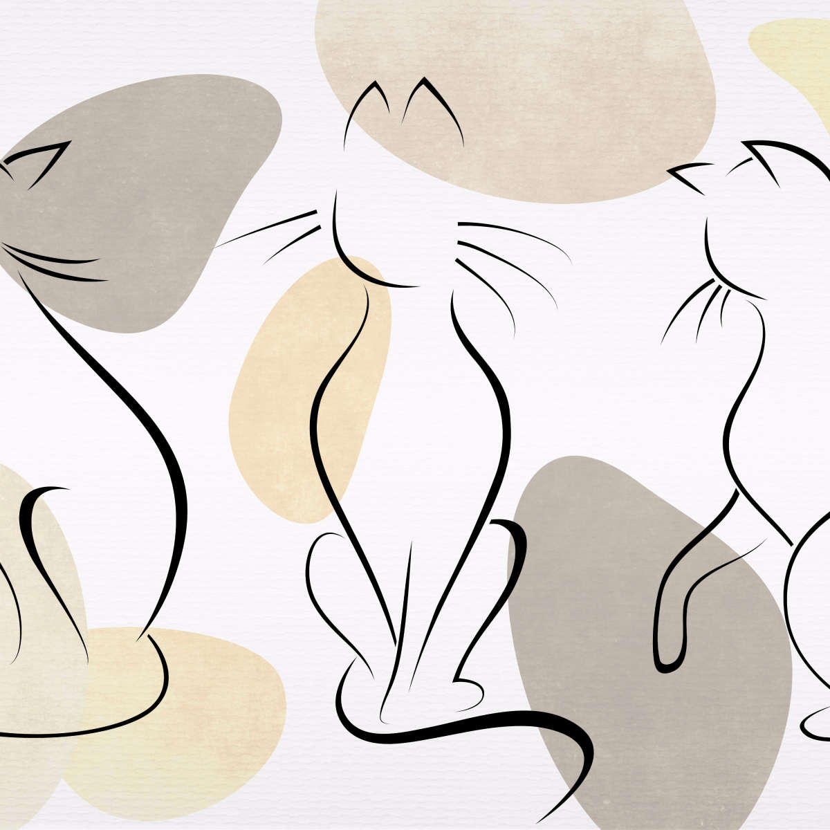 Minimalist Cats Wall Art