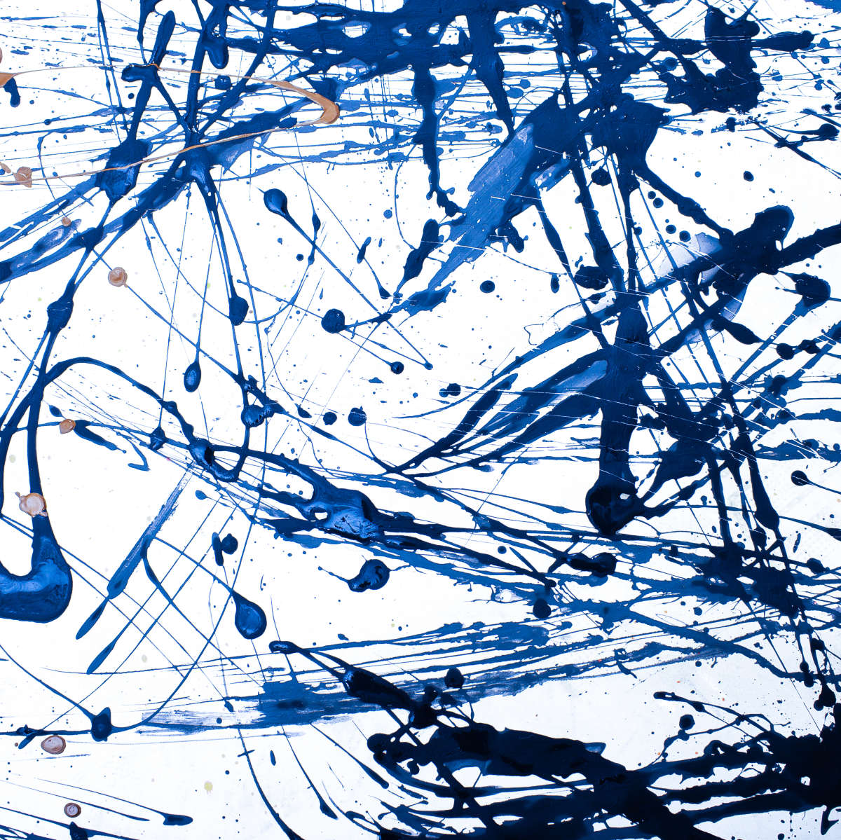 Abstract Navy Drip Wall Art