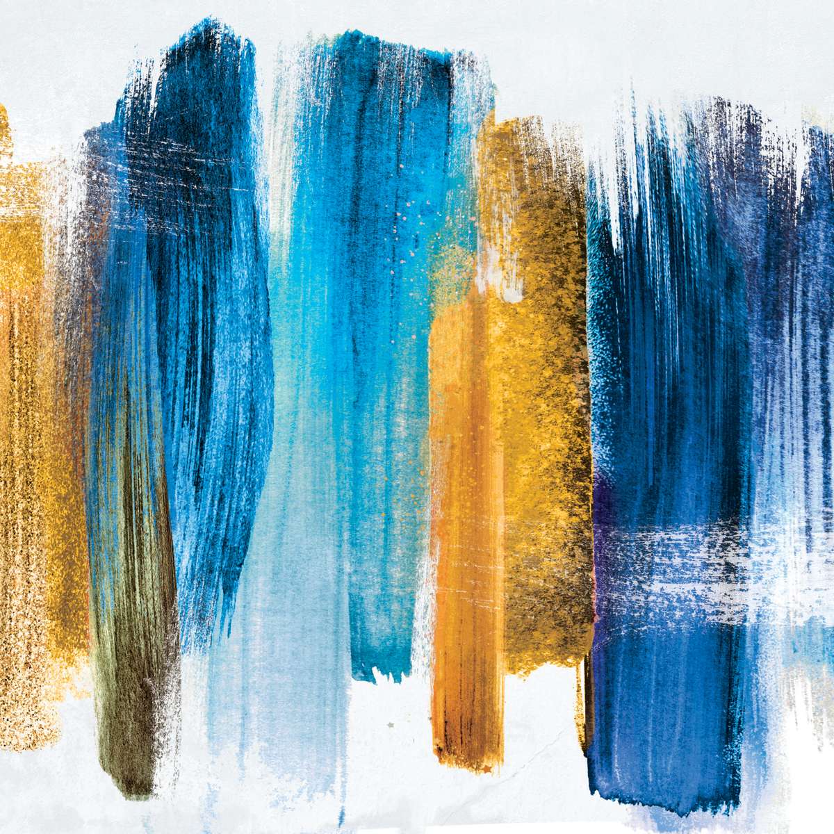 Blue And Gold Abstract Wall Art