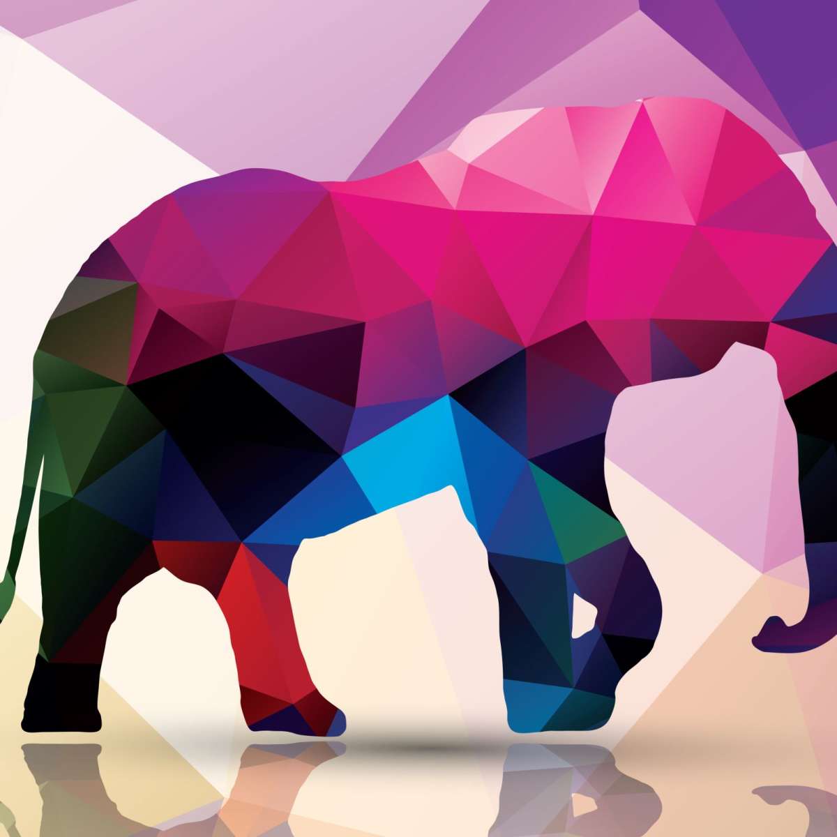 Geometric Elephant Wall Art