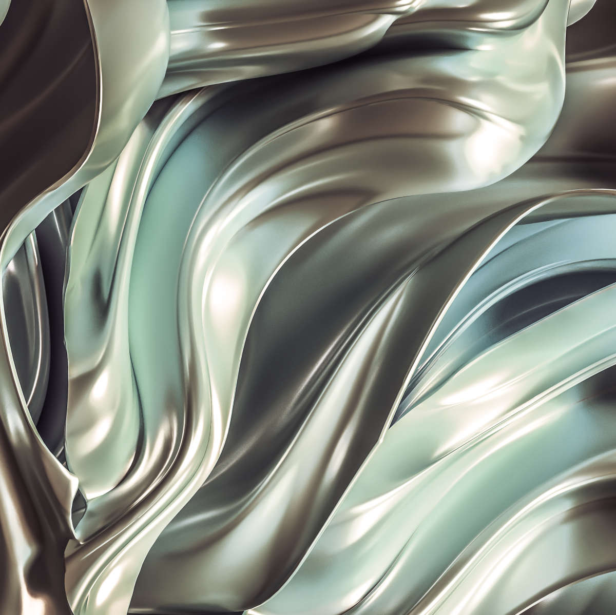 Glossy Silver Fabric Abstract Wall Art