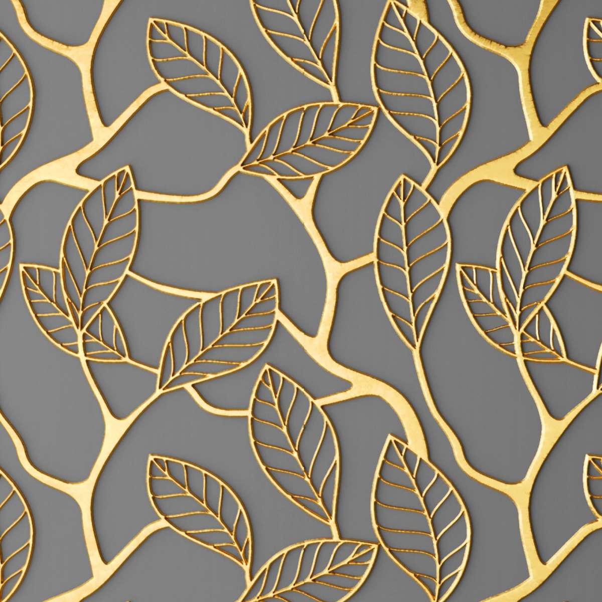 Gold Leaves Lattice Wall Art