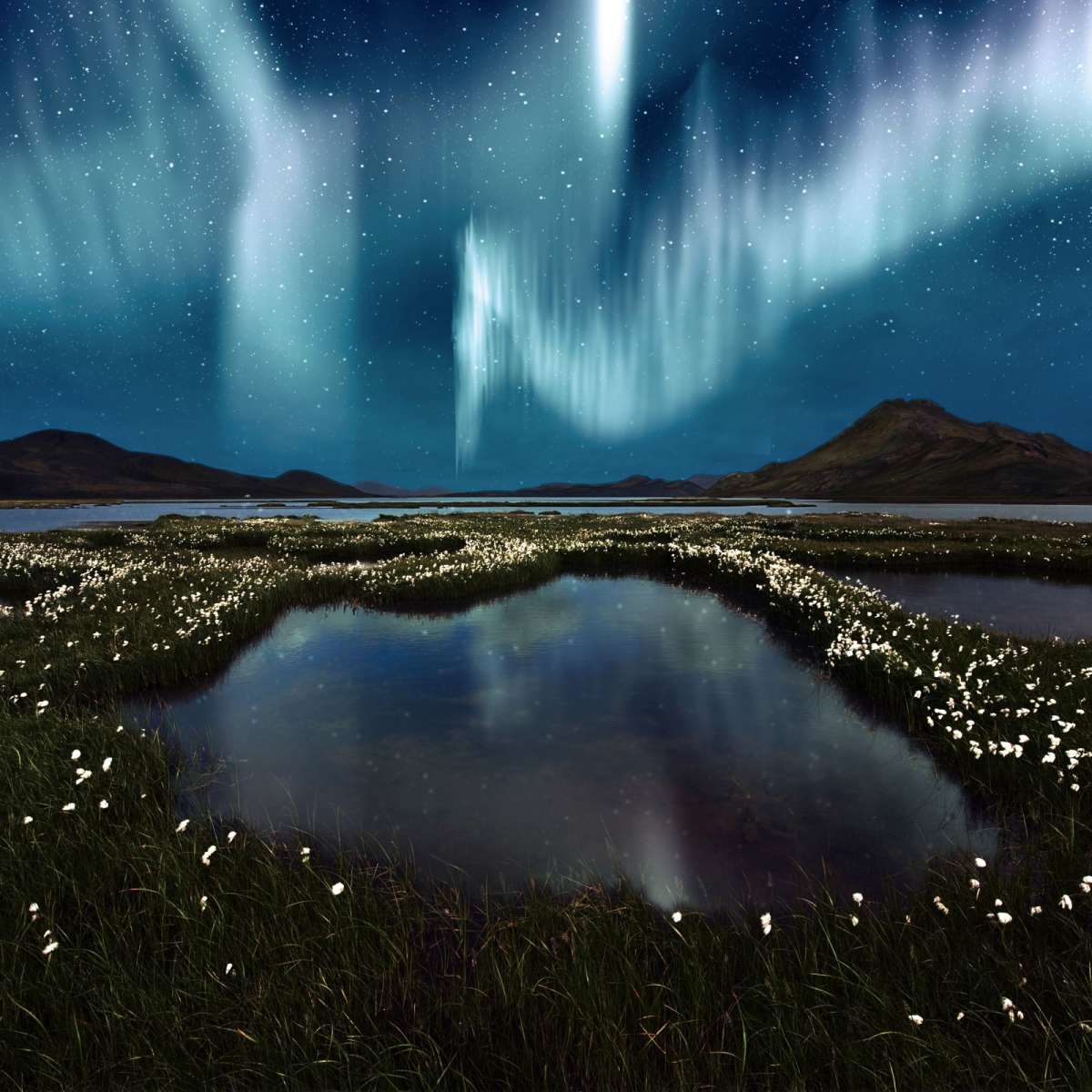 Landmannalaugar Northern Lights Wall Art
