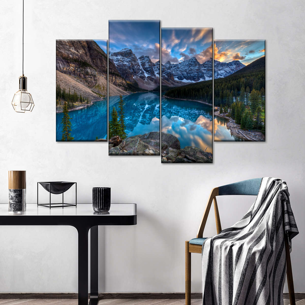 Moraine Lake Sunset Wall Art