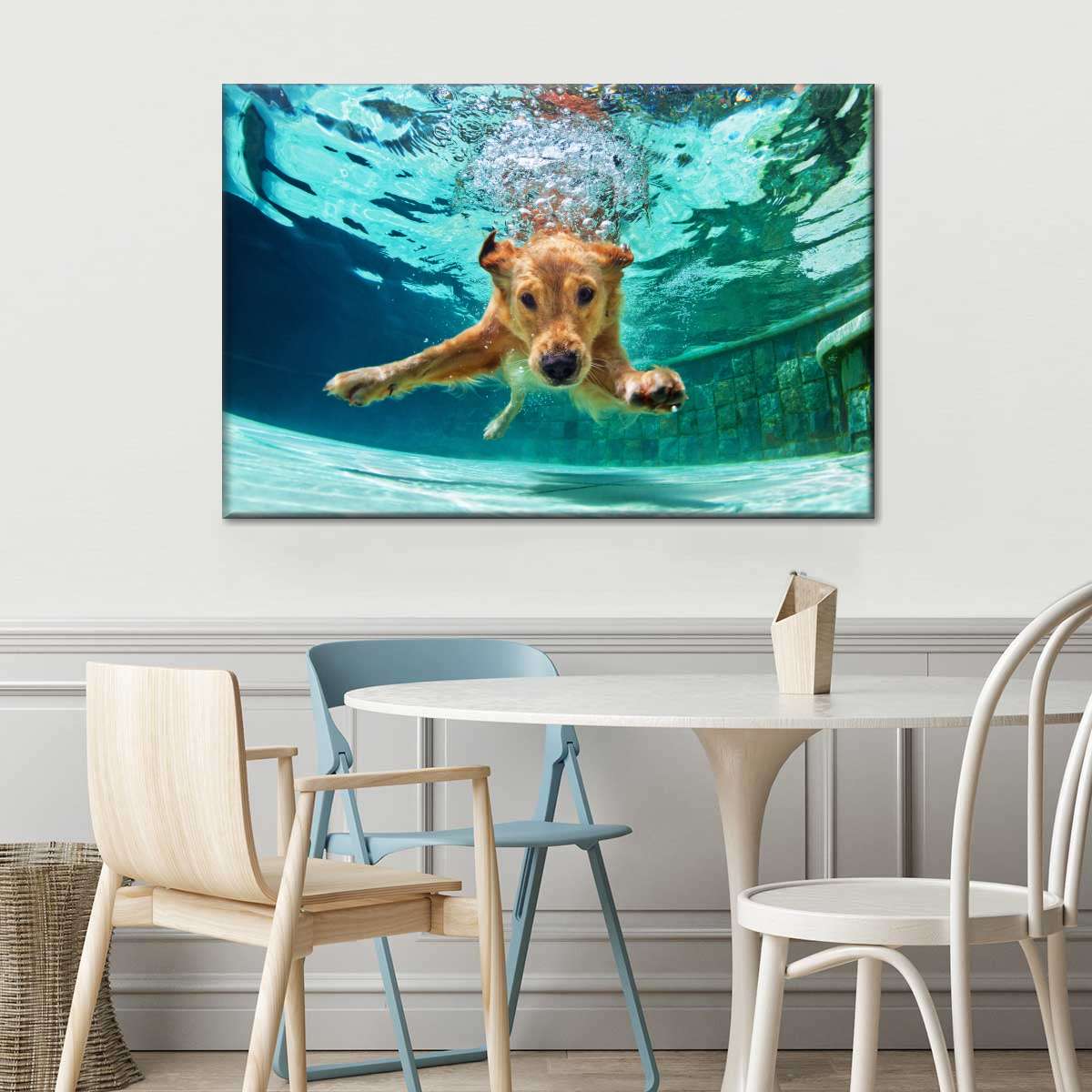 Diving Golden Retriever Wall Art