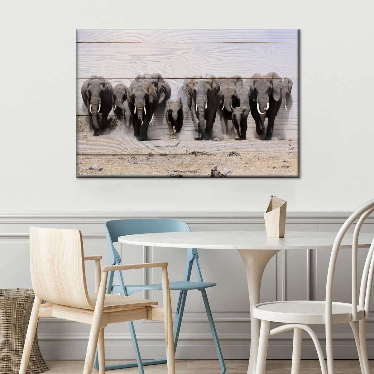 Elephants In Motion Wall Art