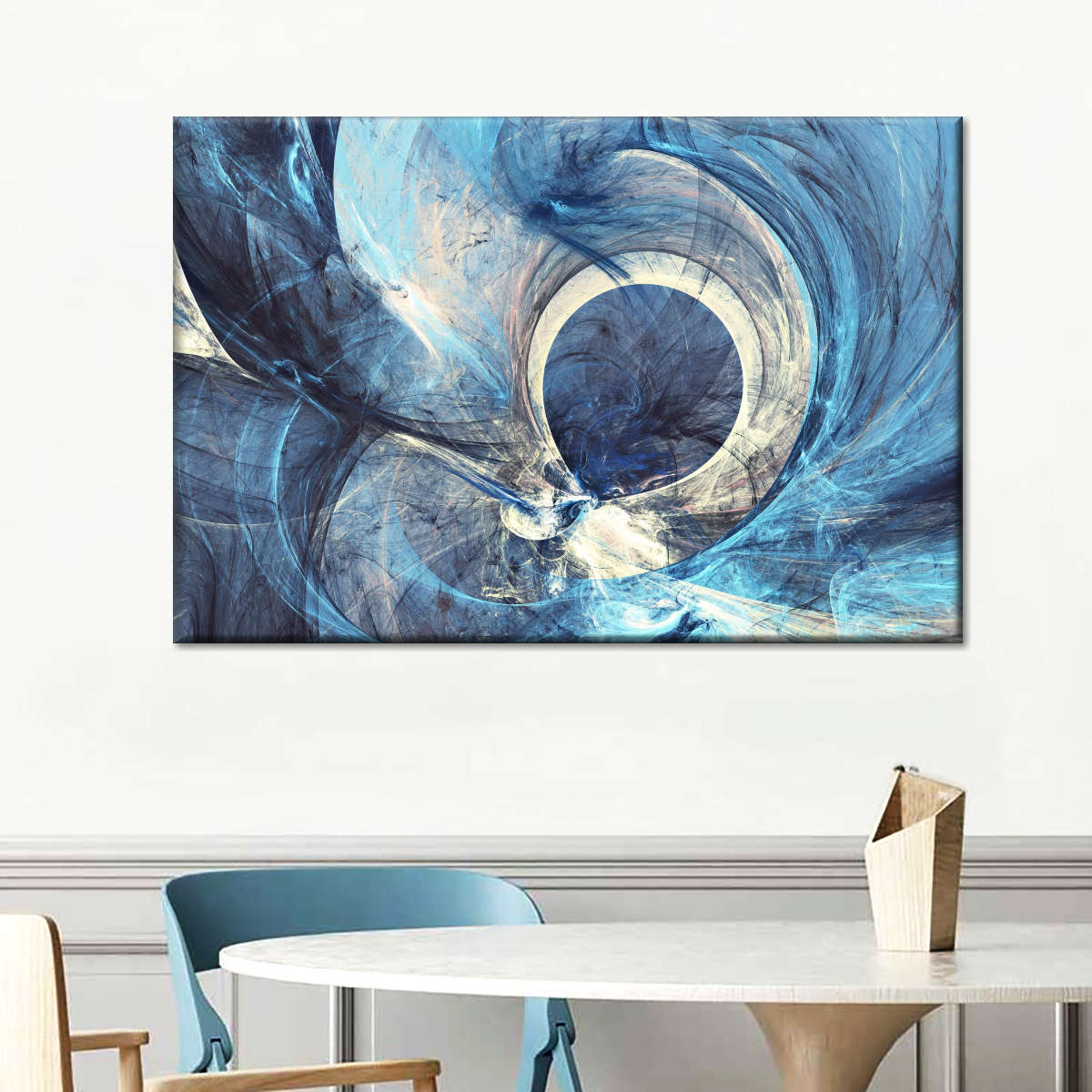 Ocean Line Swirls Abstract Wall Art