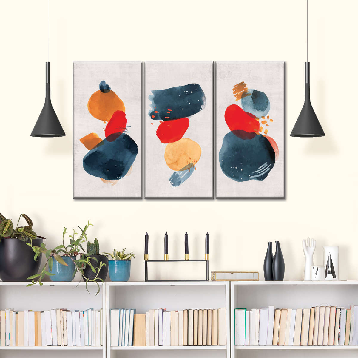 Watercolor Blotches Canvas Set Wall Art