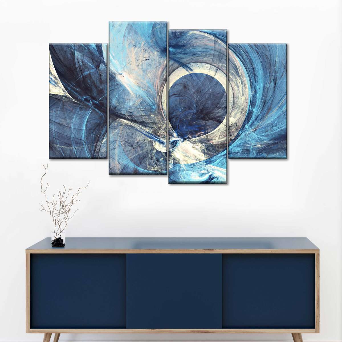 Ocean Line Swirls Abstract Wall Art