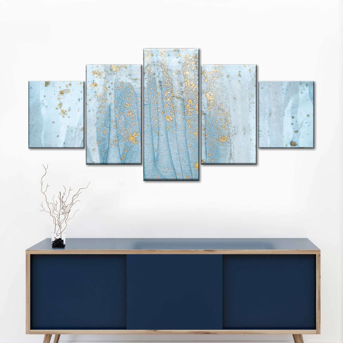 Light Blue Abstract Wall Art