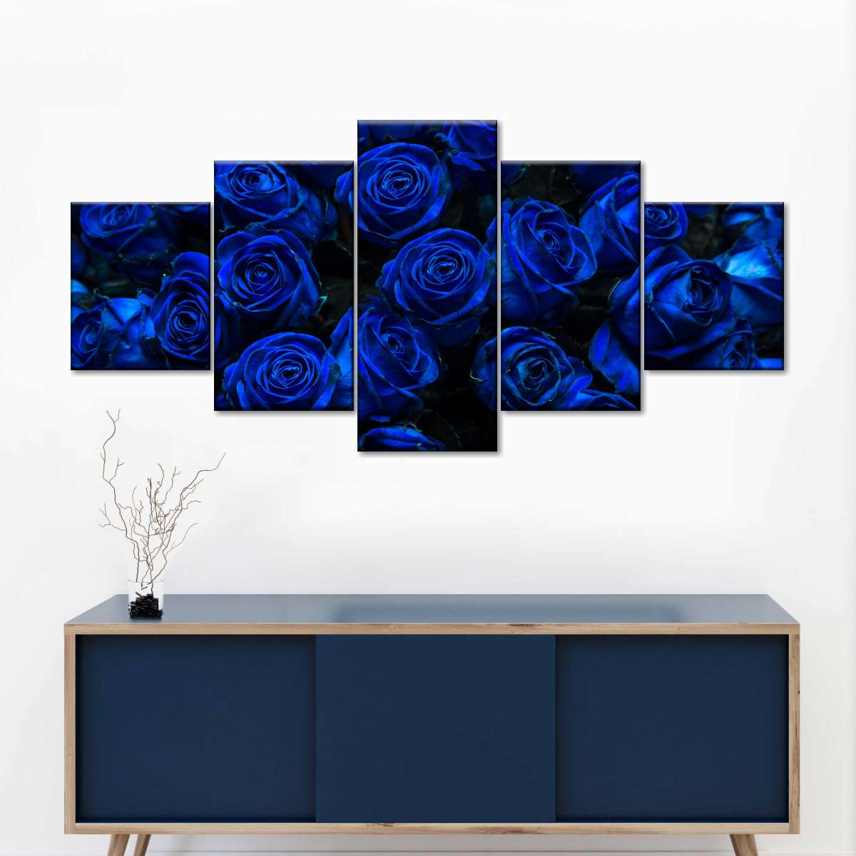 Royal Blue Roses Wall Art