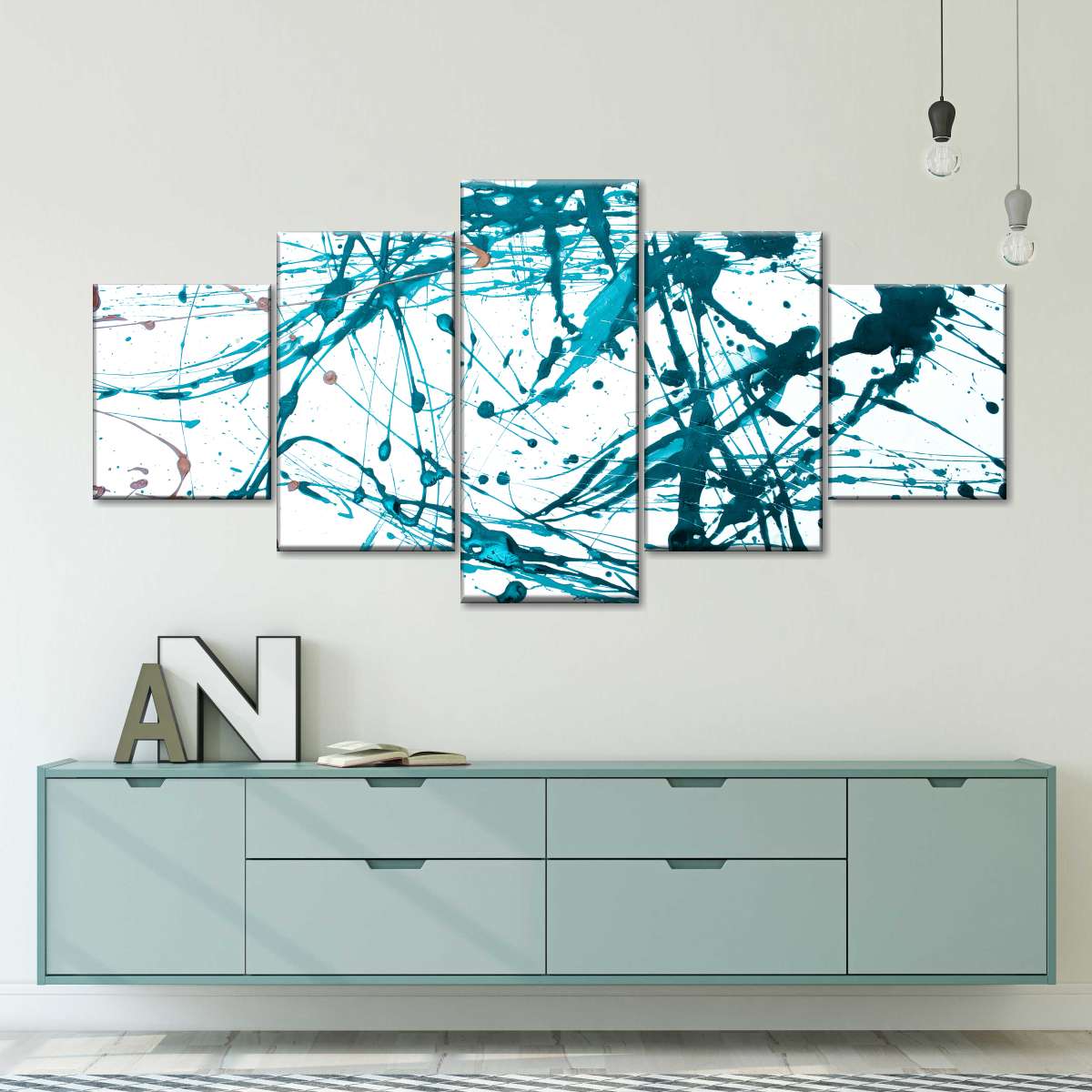 Teal Abstract Wall Art