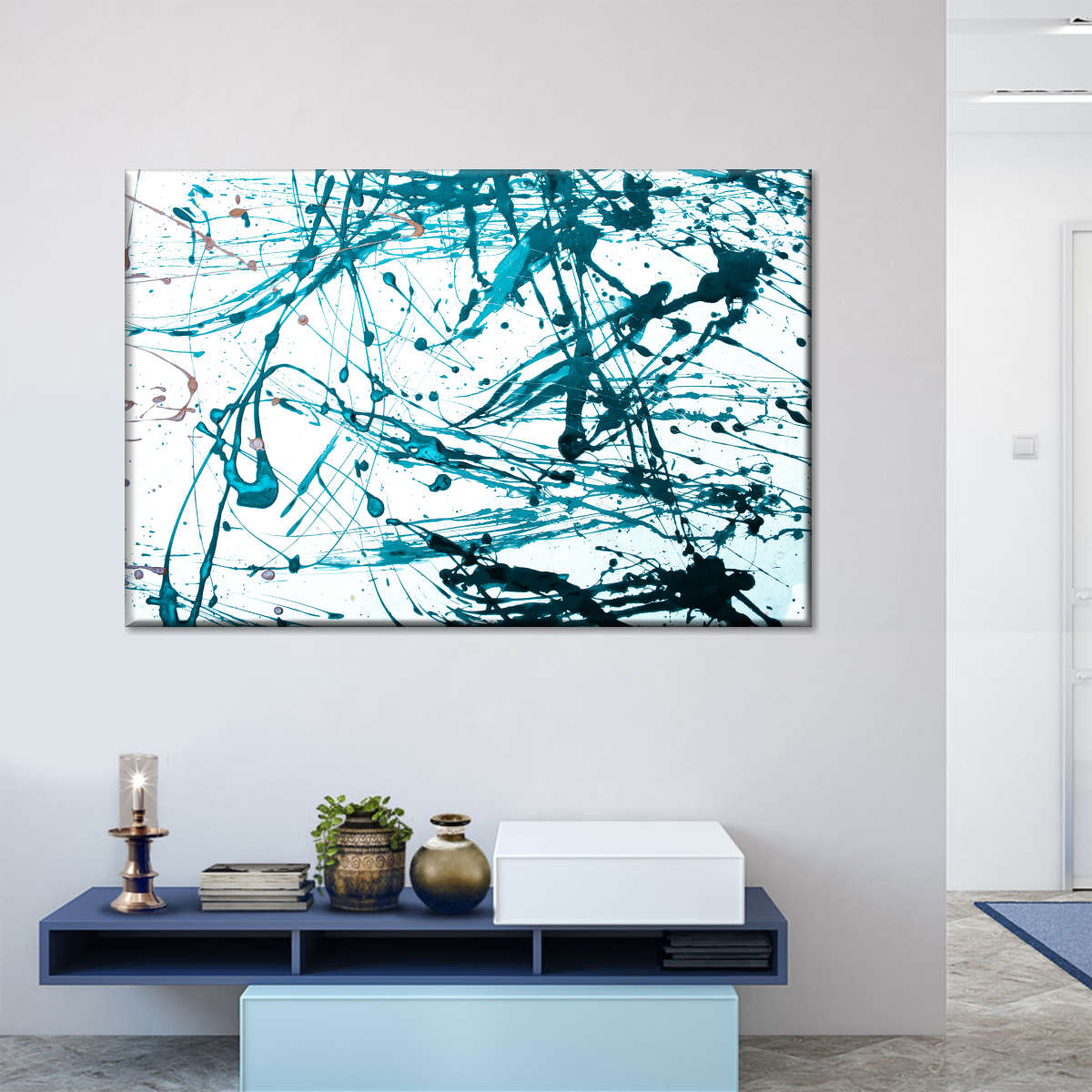 Teal Abstract Wall Art