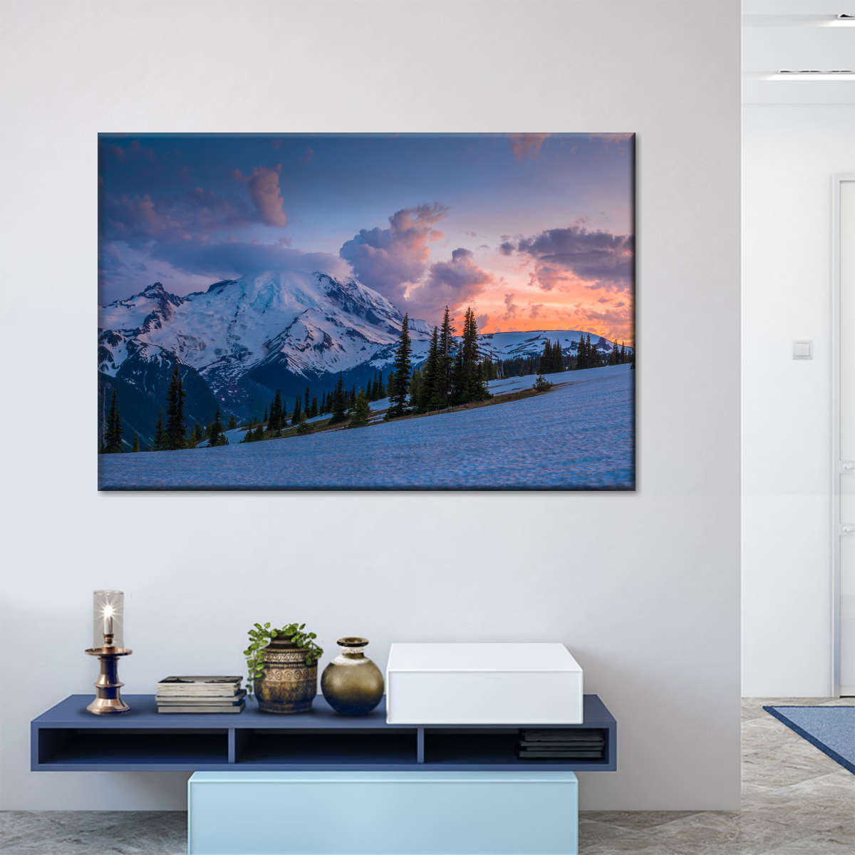 Mt. Rainier At Sunset Wall Art