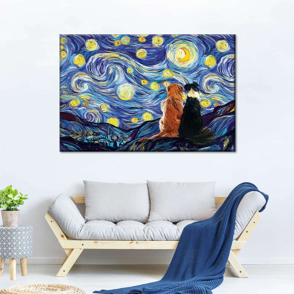 Dogs Journey Starry Night Wall Art