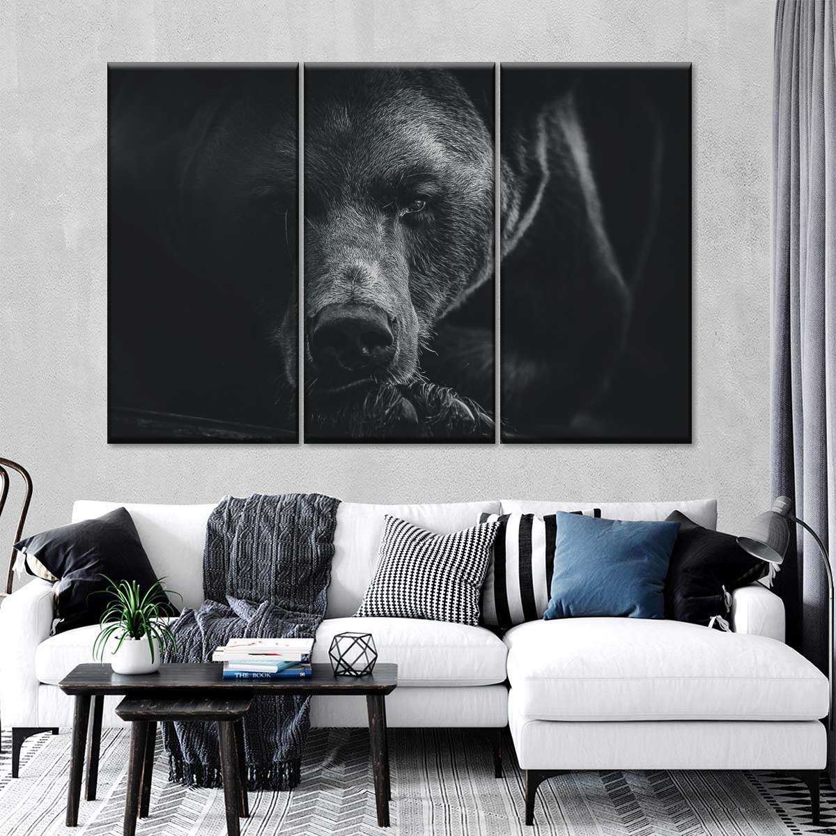 Monochrome Brown Bear Wall Art