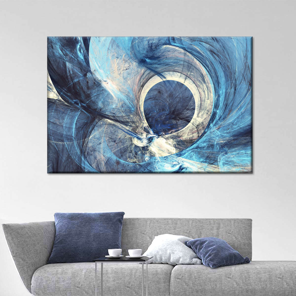 Ocean Line Swirls Abstract Wall Art