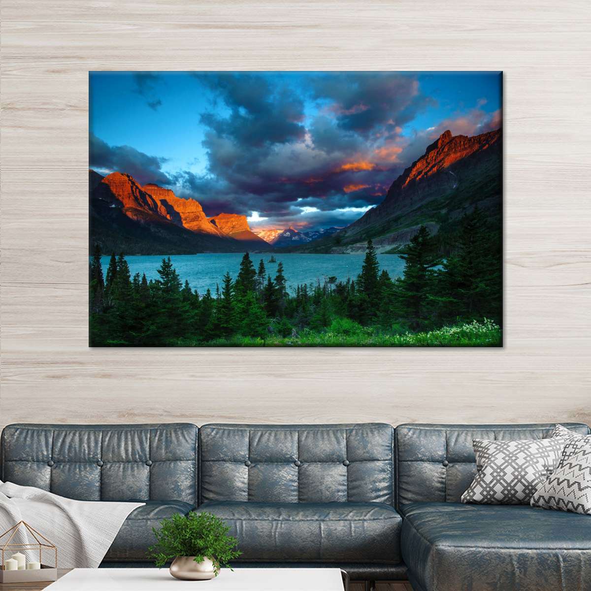 St. Mary Lake Dramatic Sunrise Wall Art