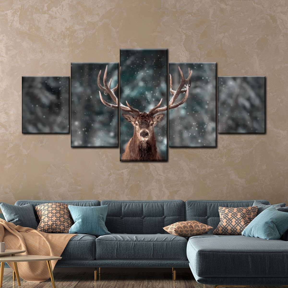 Snowy Noble Deer Wall Art