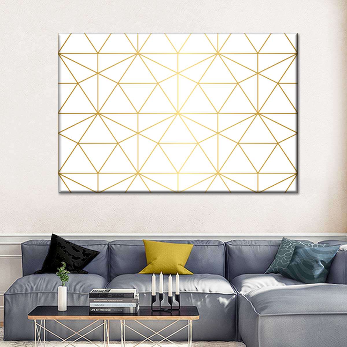 Golden Lattice Wall Art