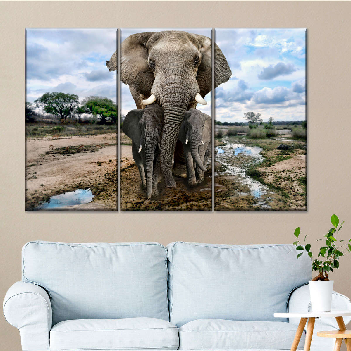 Safari Elephants Wall Art