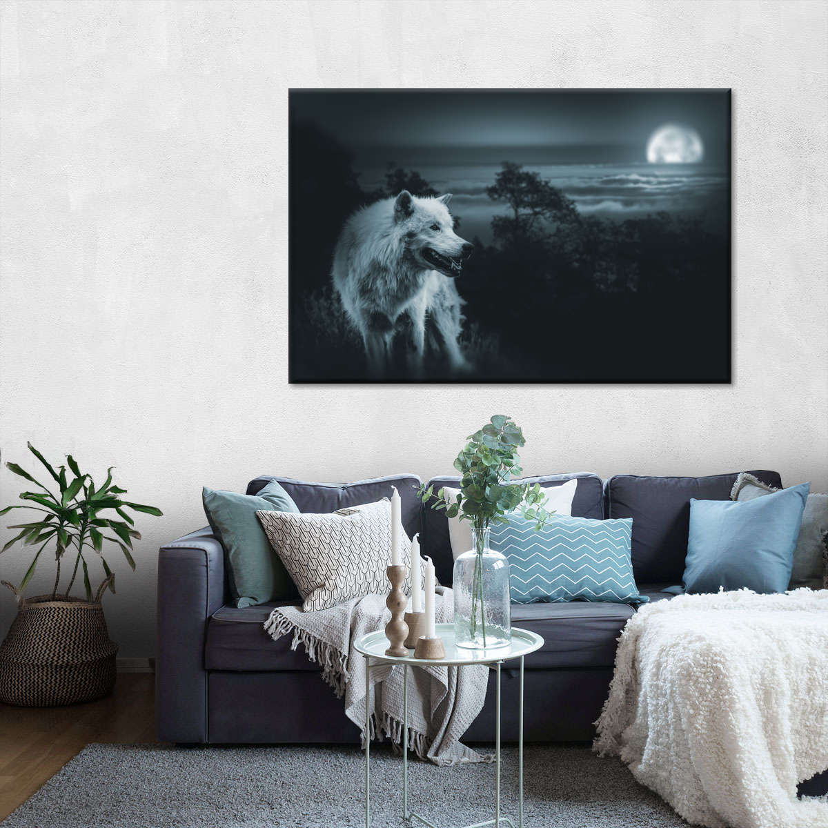 Moon Wolf Wall Art