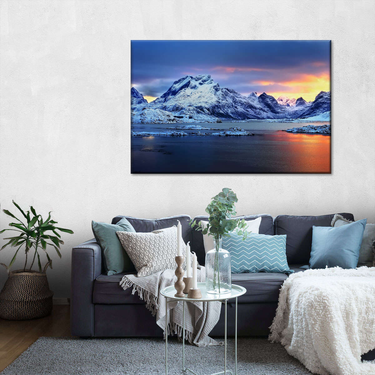 Norway Snowy Mountains Wall Art