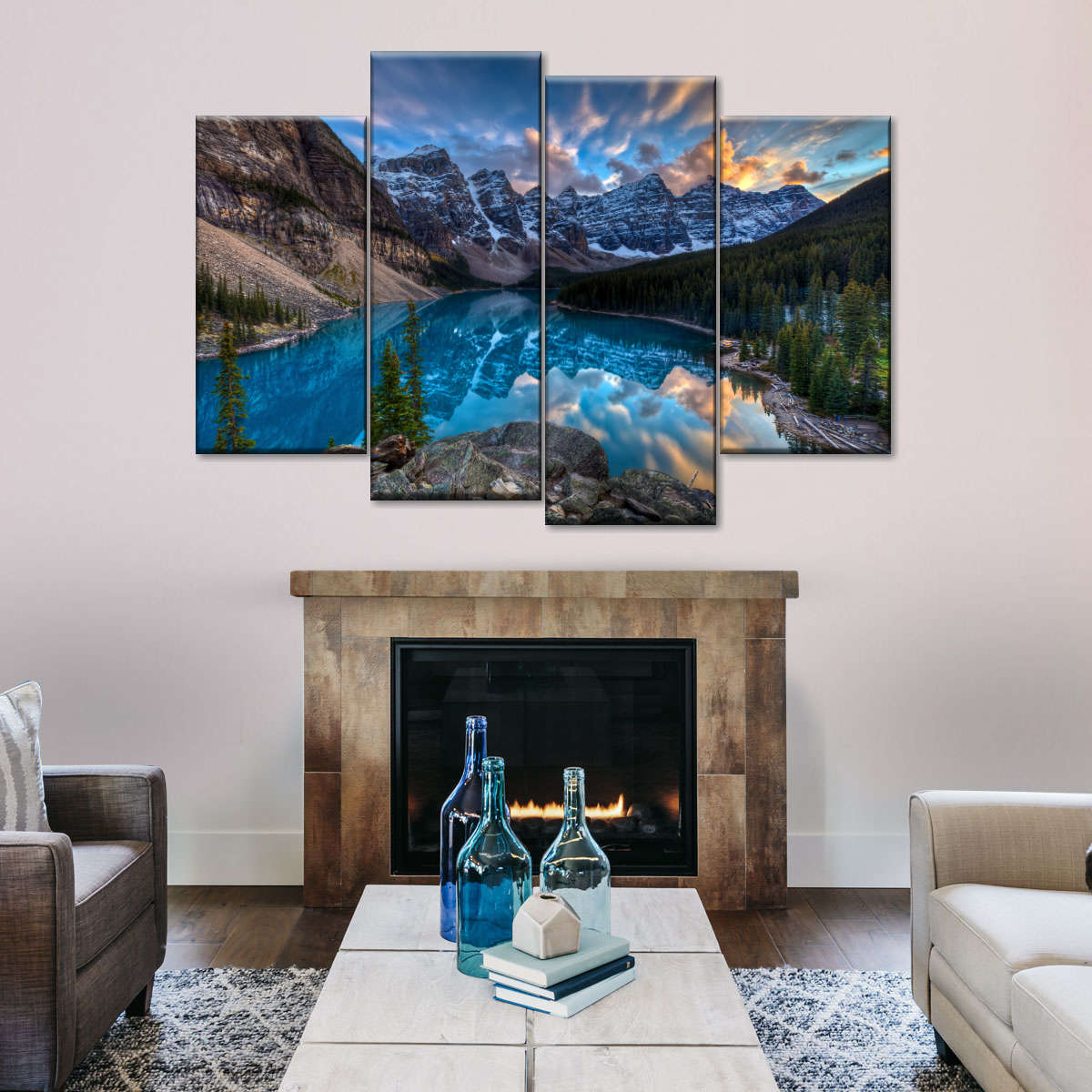 Moraine Lake Sunset Wall Art