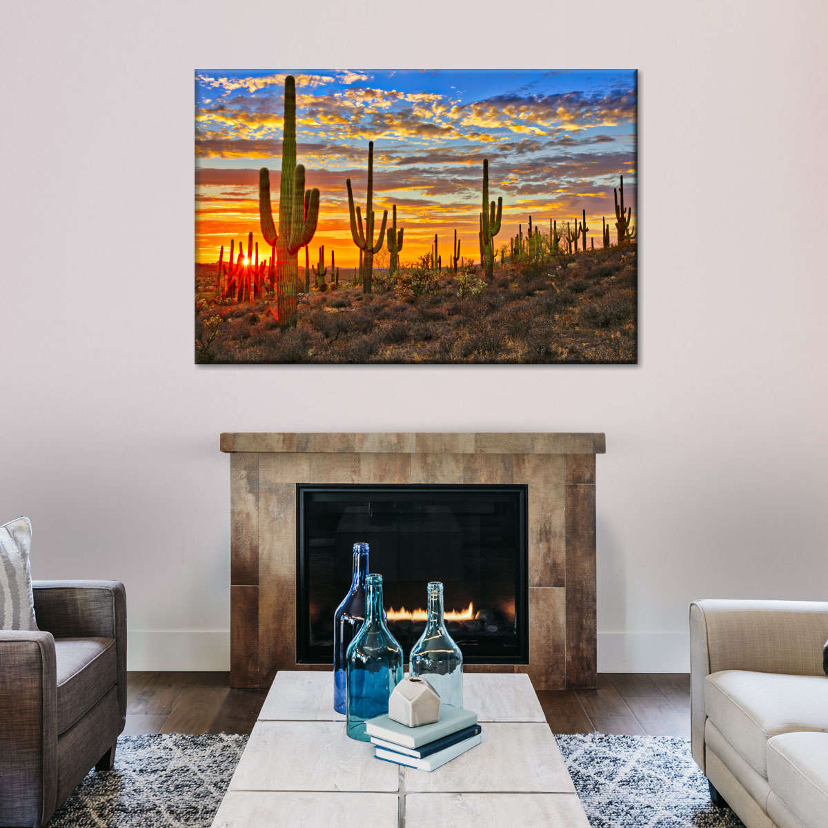 Sunset Cactus Wall Art