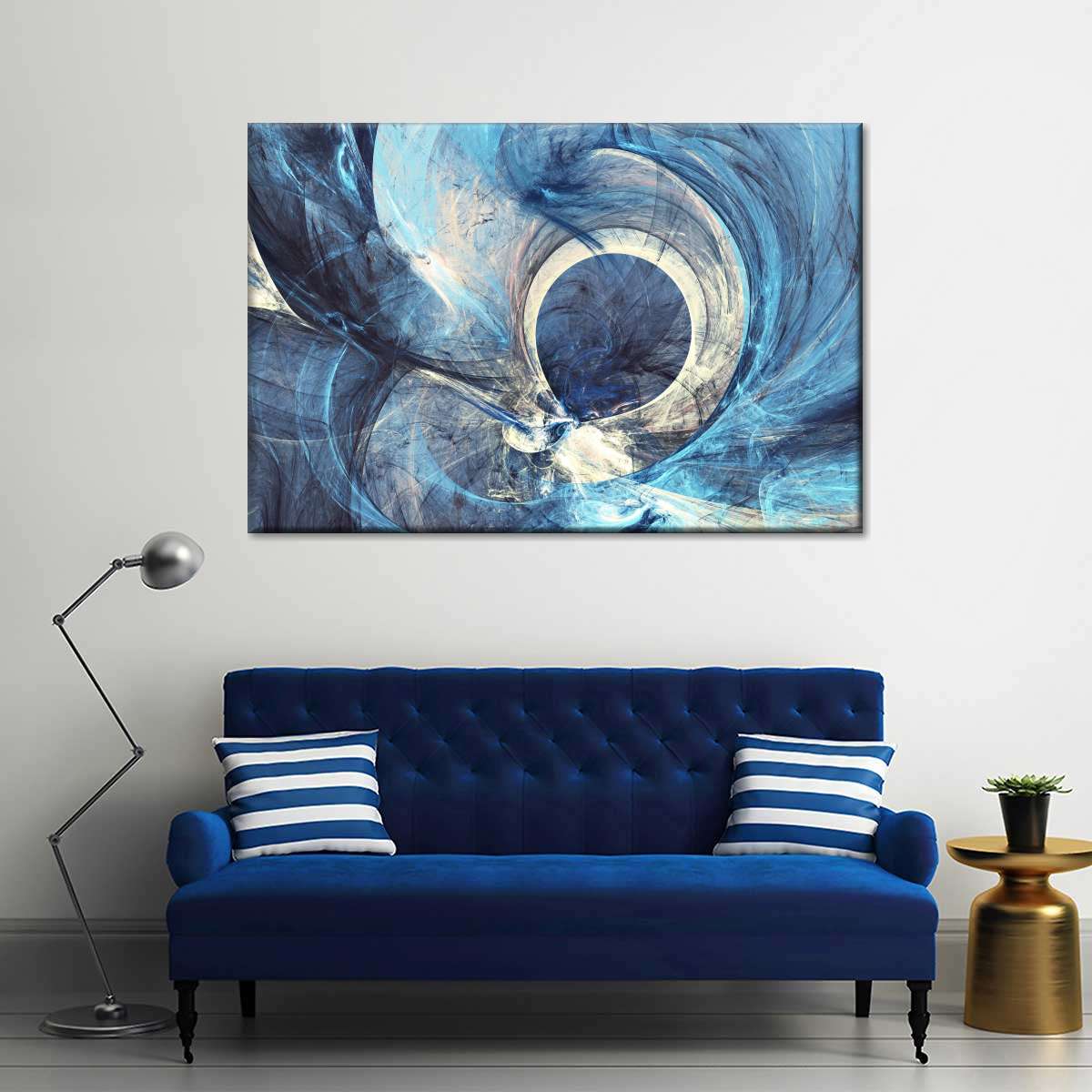 Ocean Line Swirls Abstract Wall Art