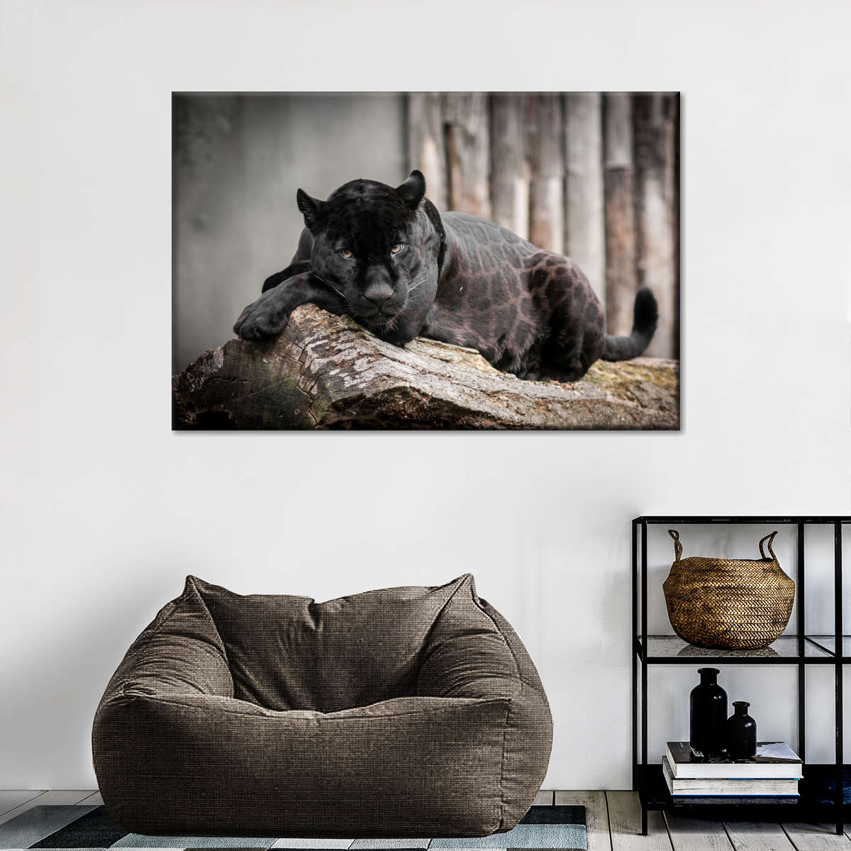 Lounging Black Panther Wall Art