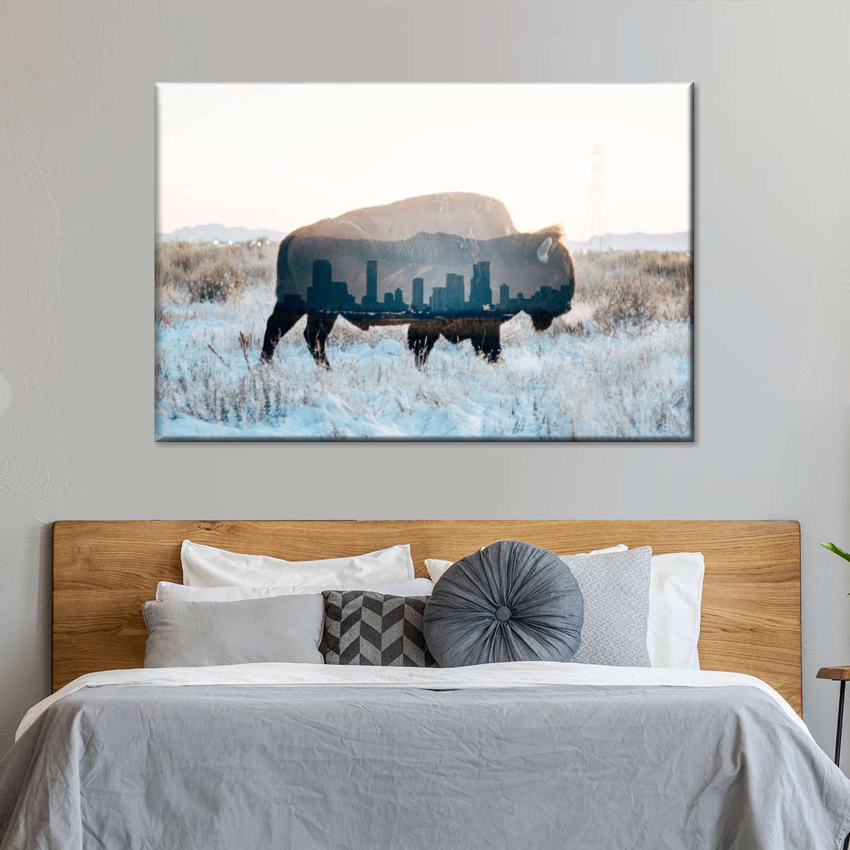 Bison And Skyline Wall Art