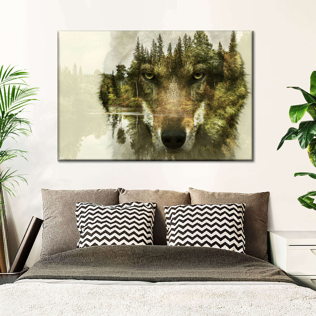 Wolf Head Silhouette Wall Art