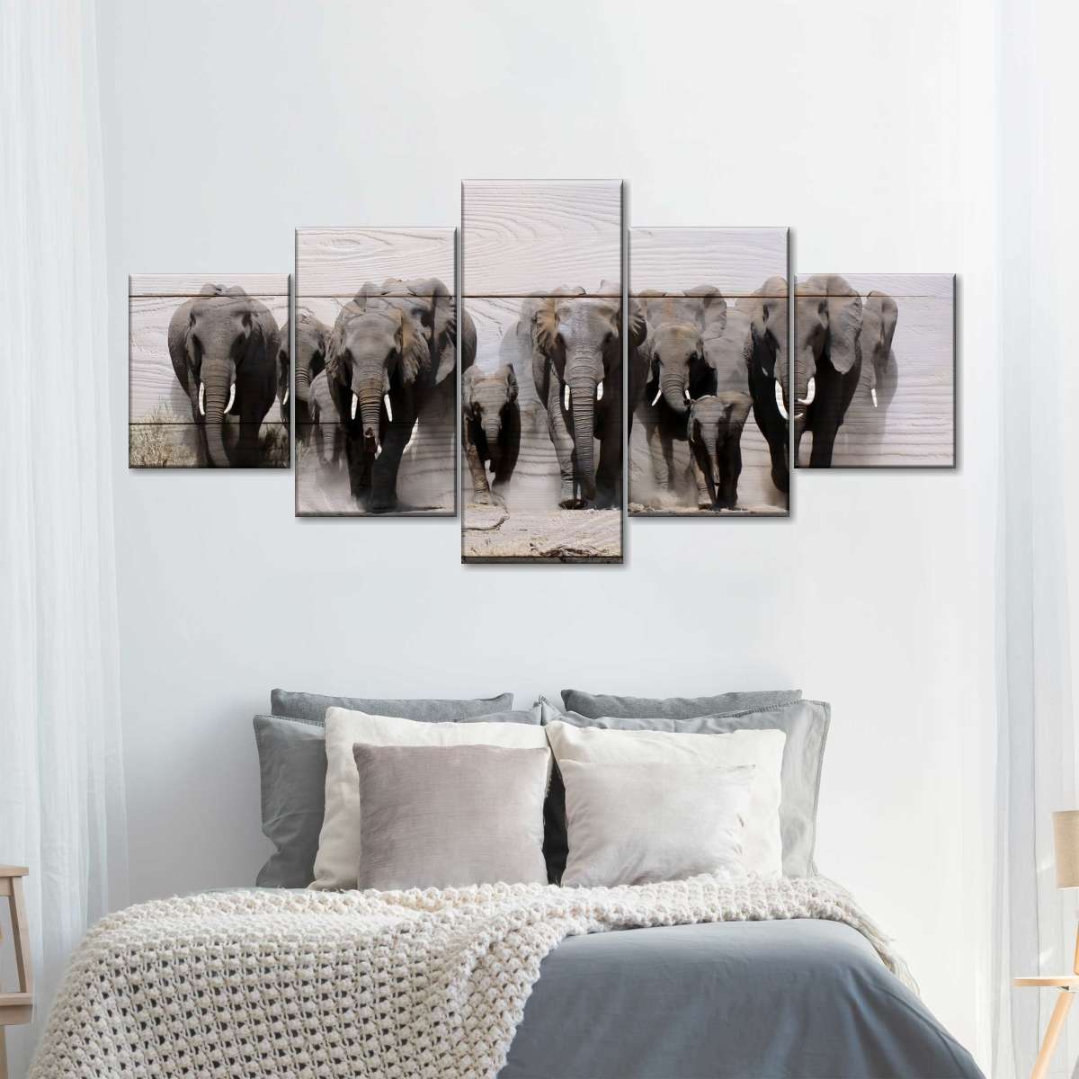 Elephants In Motion Wall Art