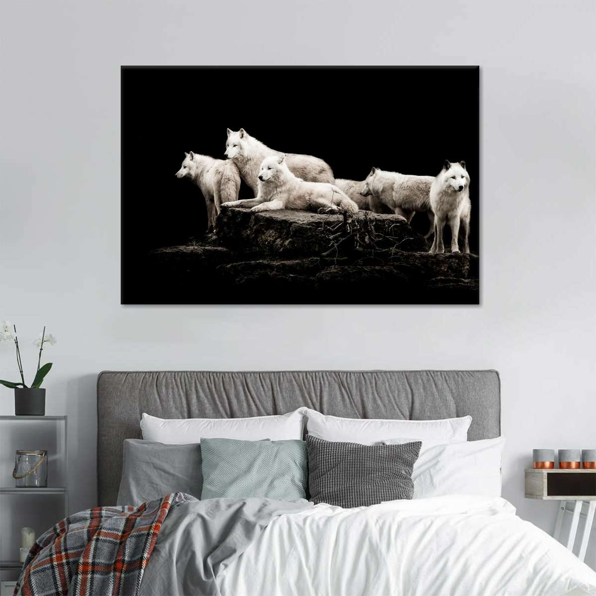 White Wolves Wall Art