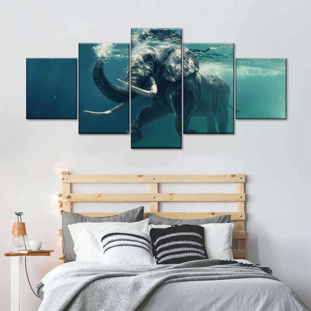 Swimming Elephant Wall Art