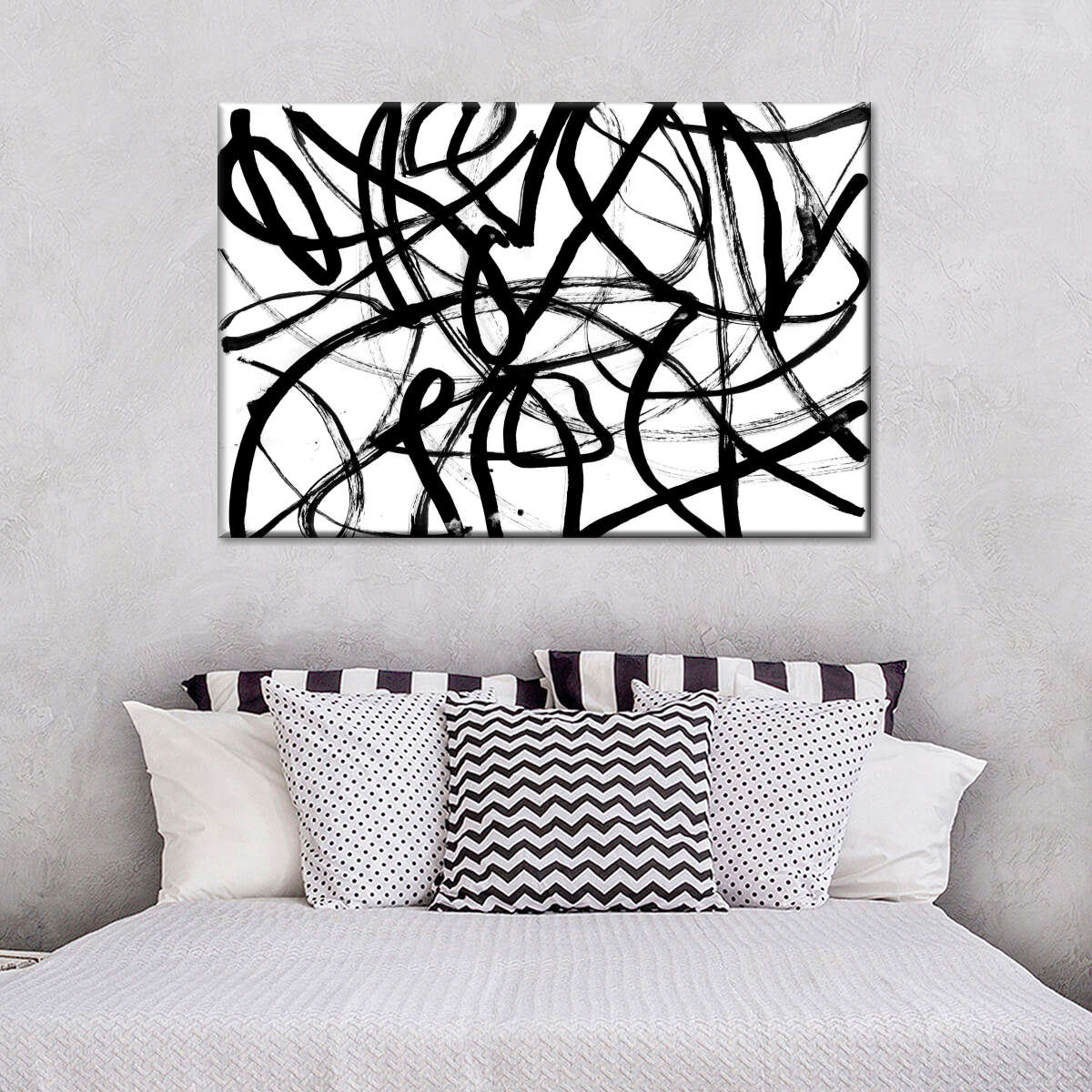 Black White Abstract Wall Art