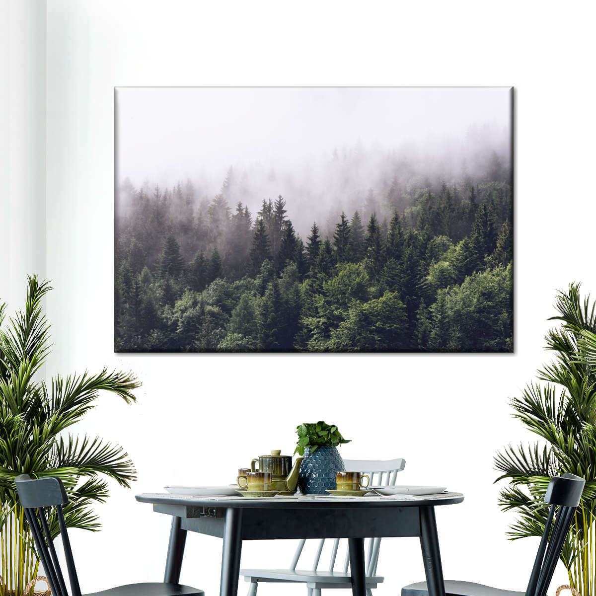 Misty Pine Forest Wall Art