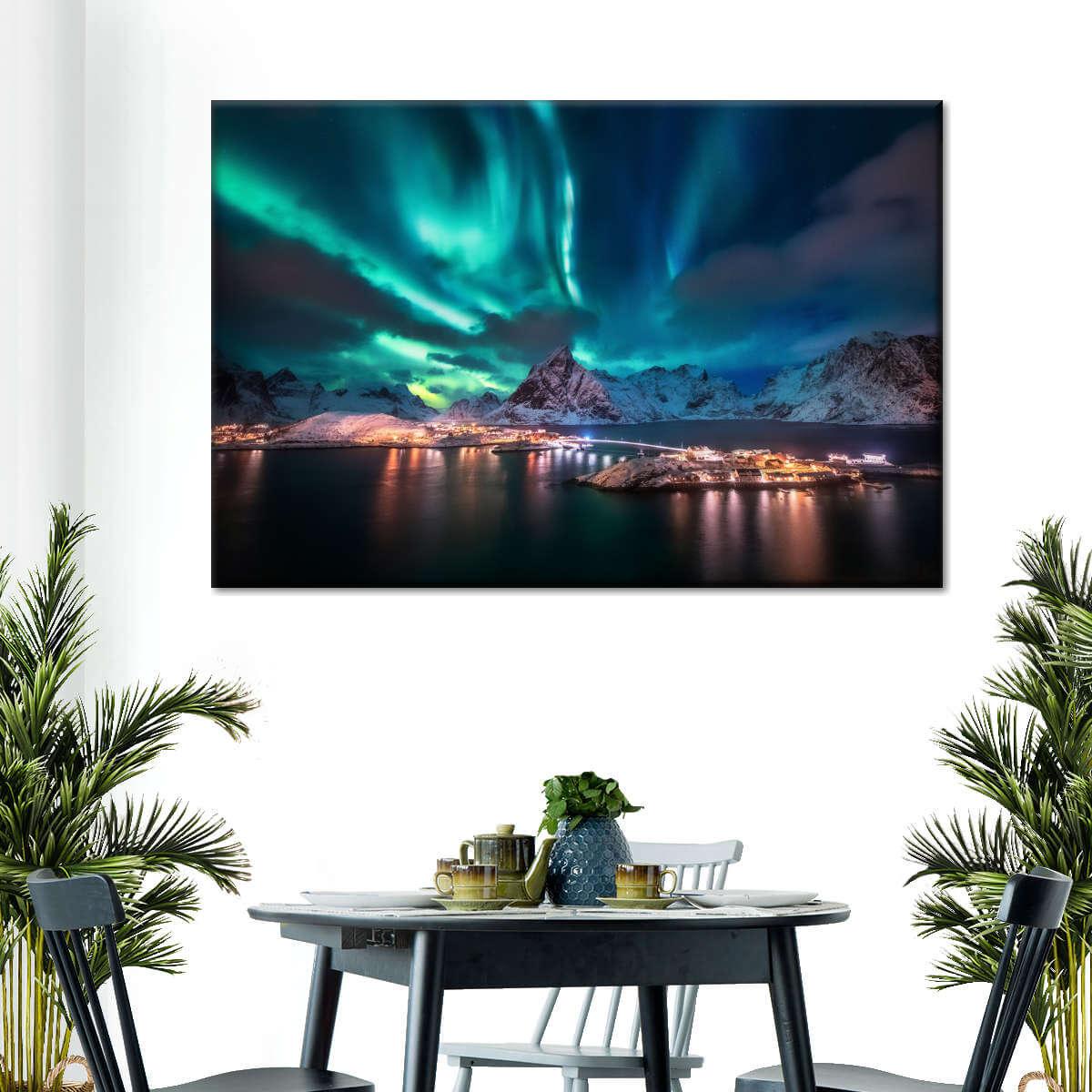 Lofoten Night Northern Lights Wall Art