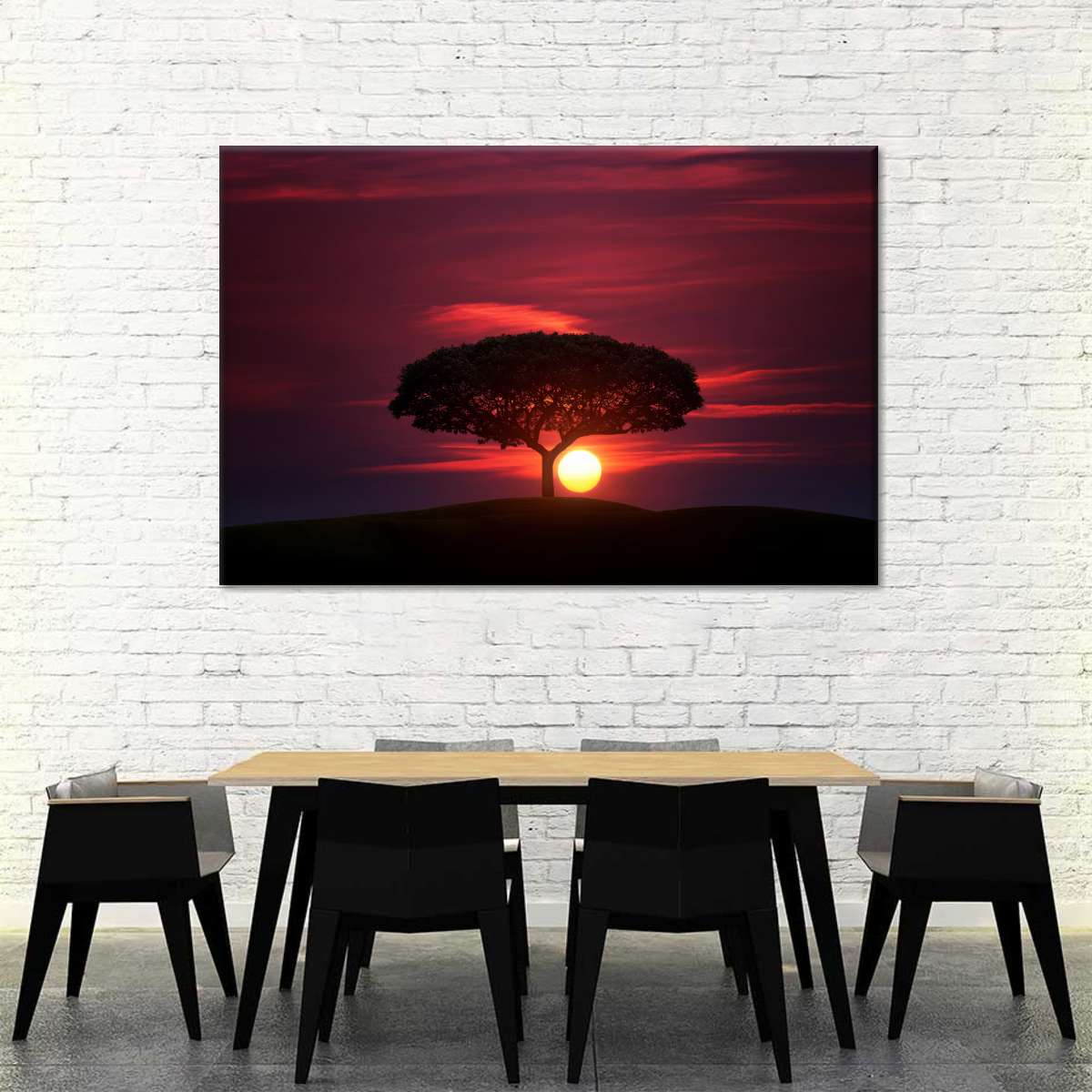 African Sunset Sky Wall Art