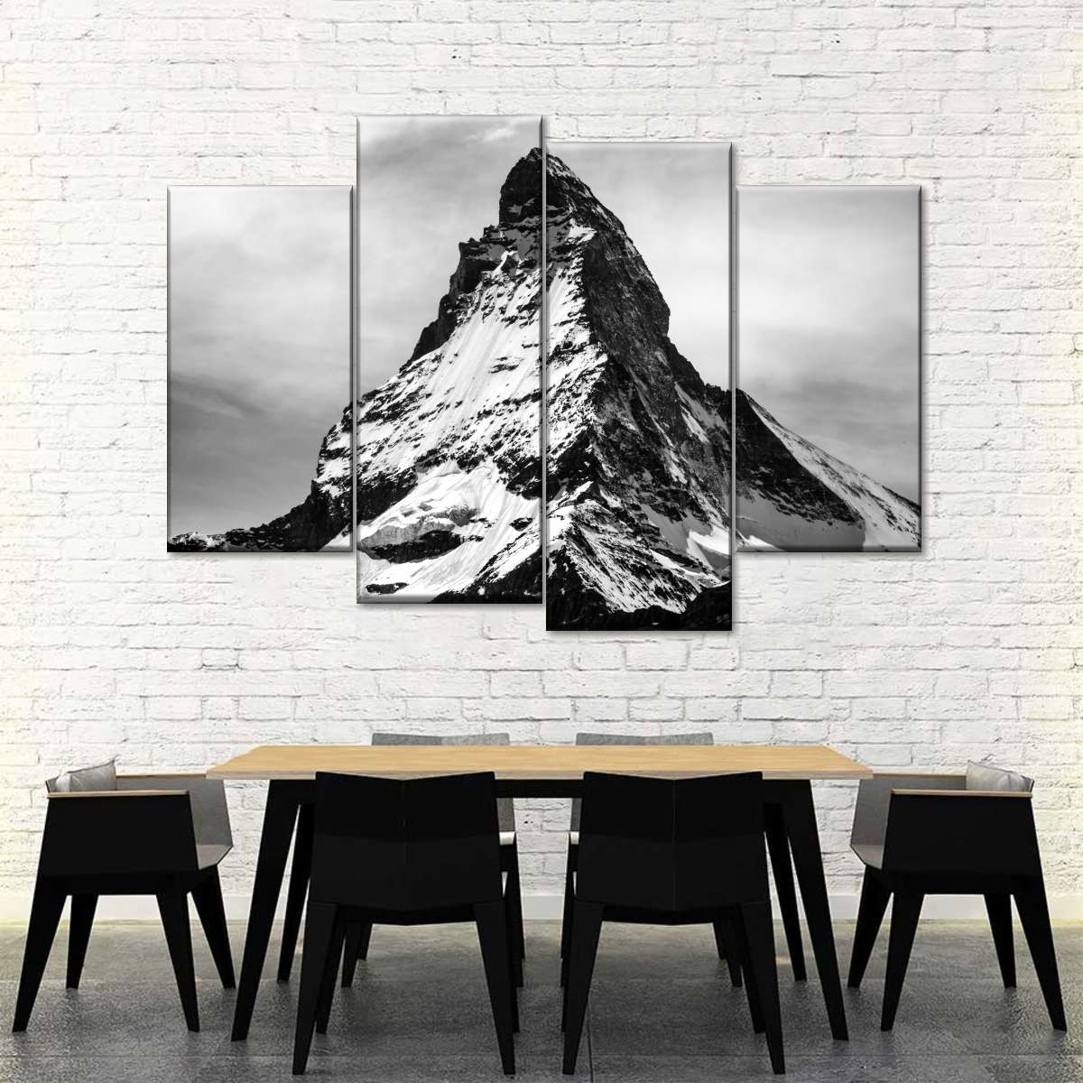 Monochromic Matterhorn Mountain Wall Art