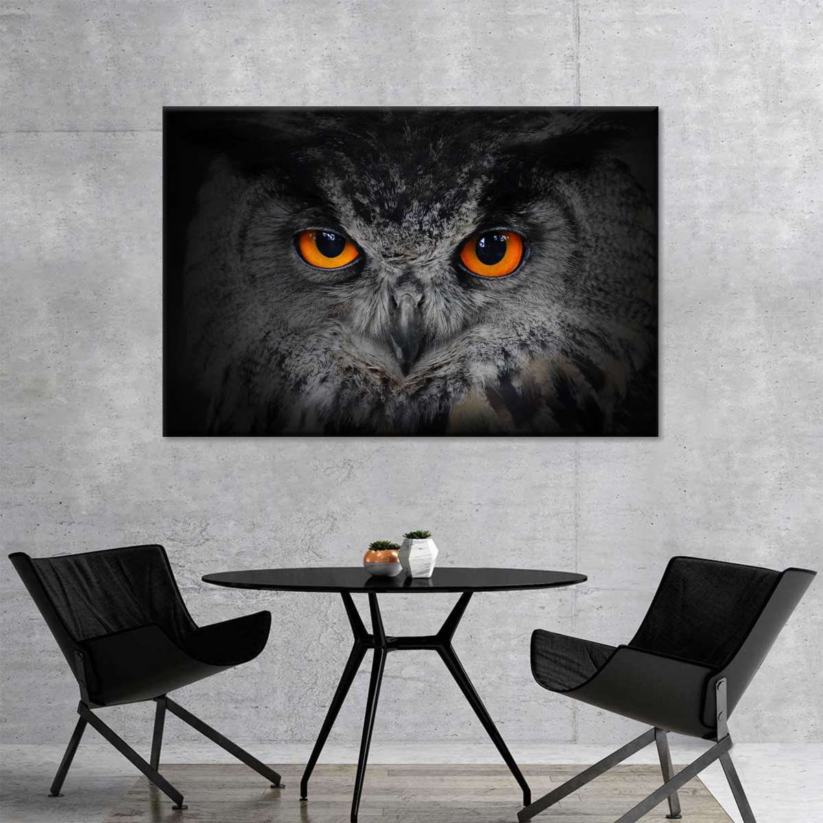 Mesmerizing Gray Owl Wall Art