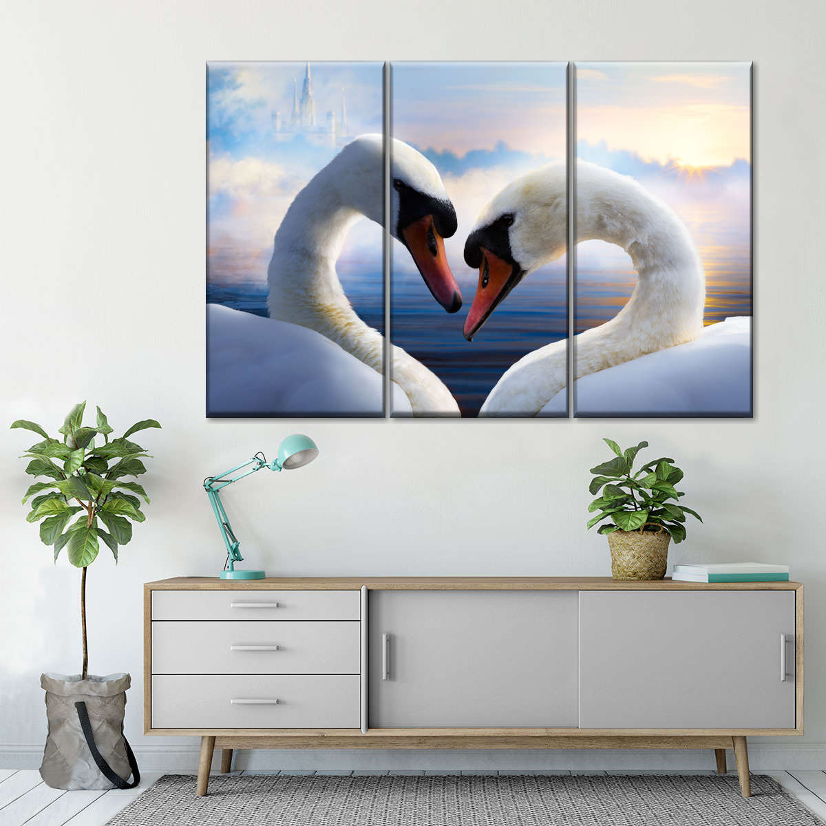 Swan Romance Wall Art