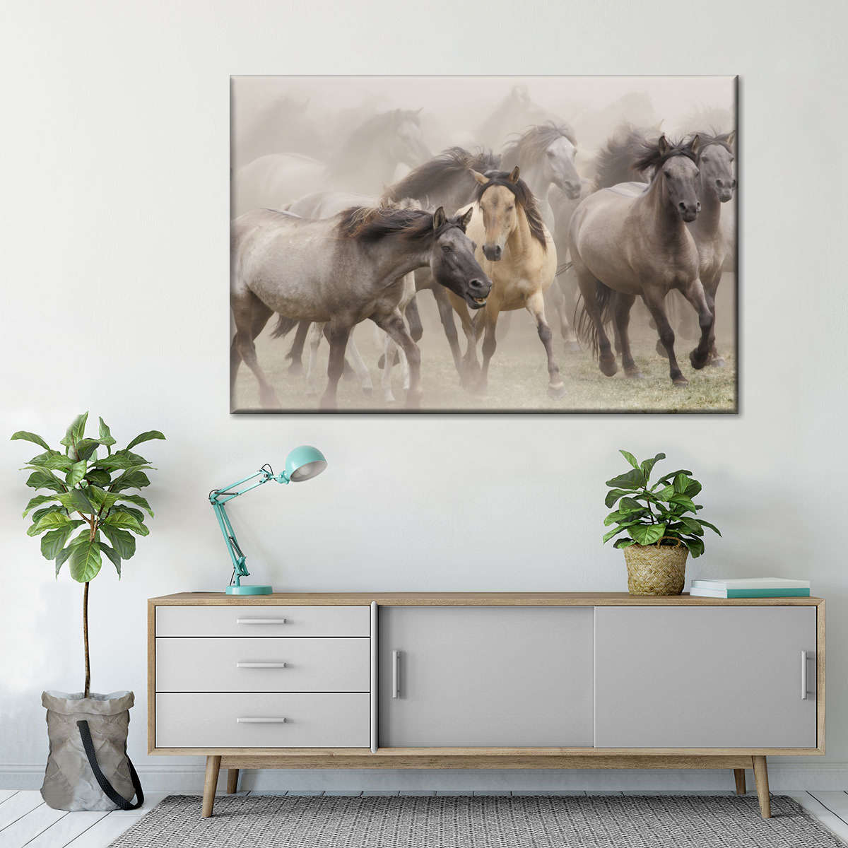 Wild Horse Stampede Wall Art