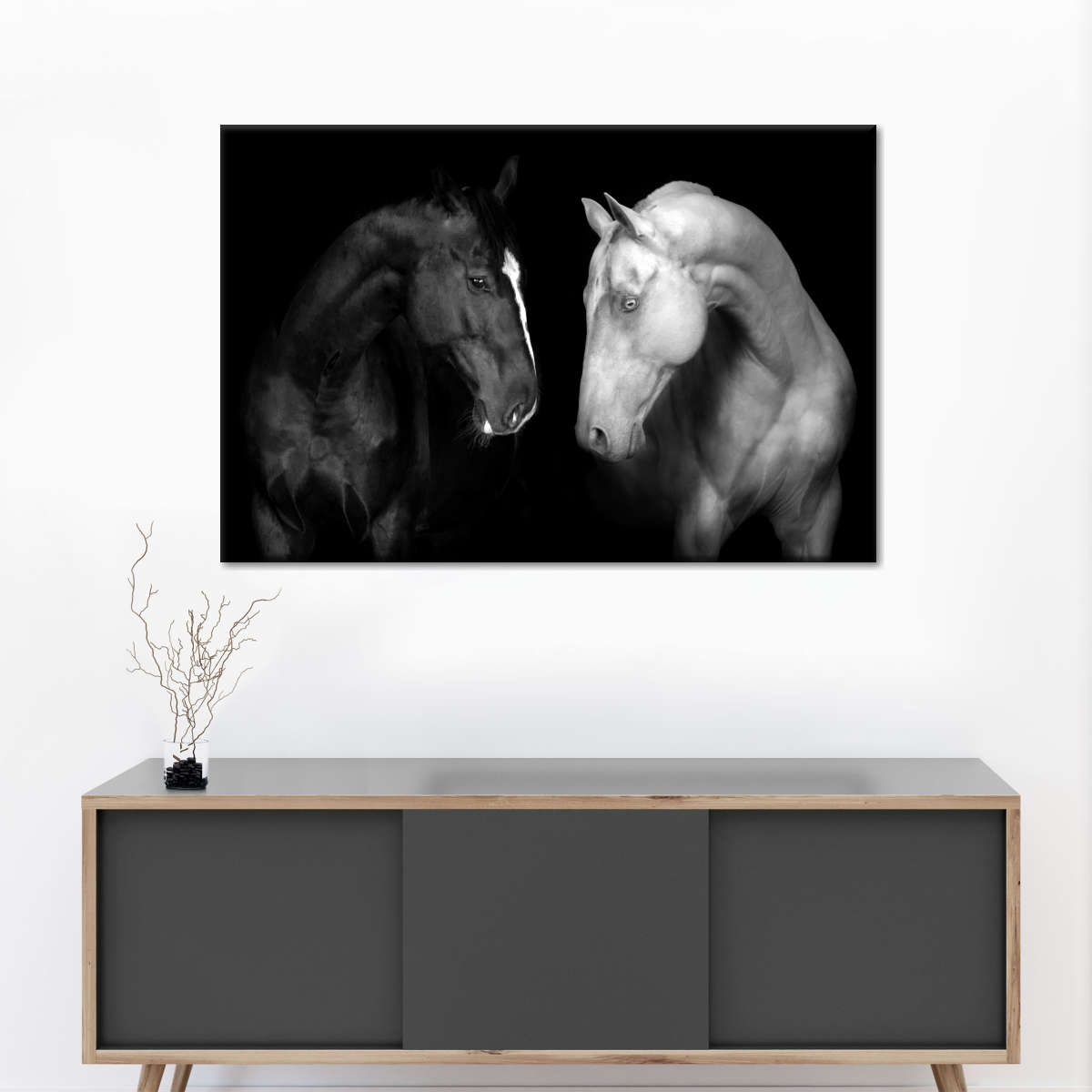 Monochromatic Horses Wall Art