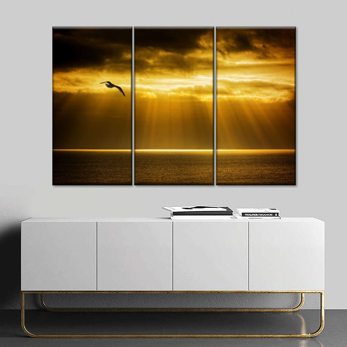 Golden Ocean Sky Wall Art