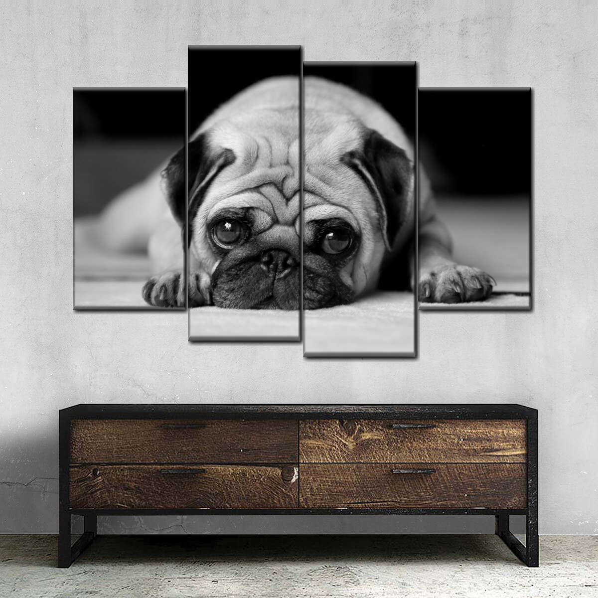 Sad Pug Wall Art