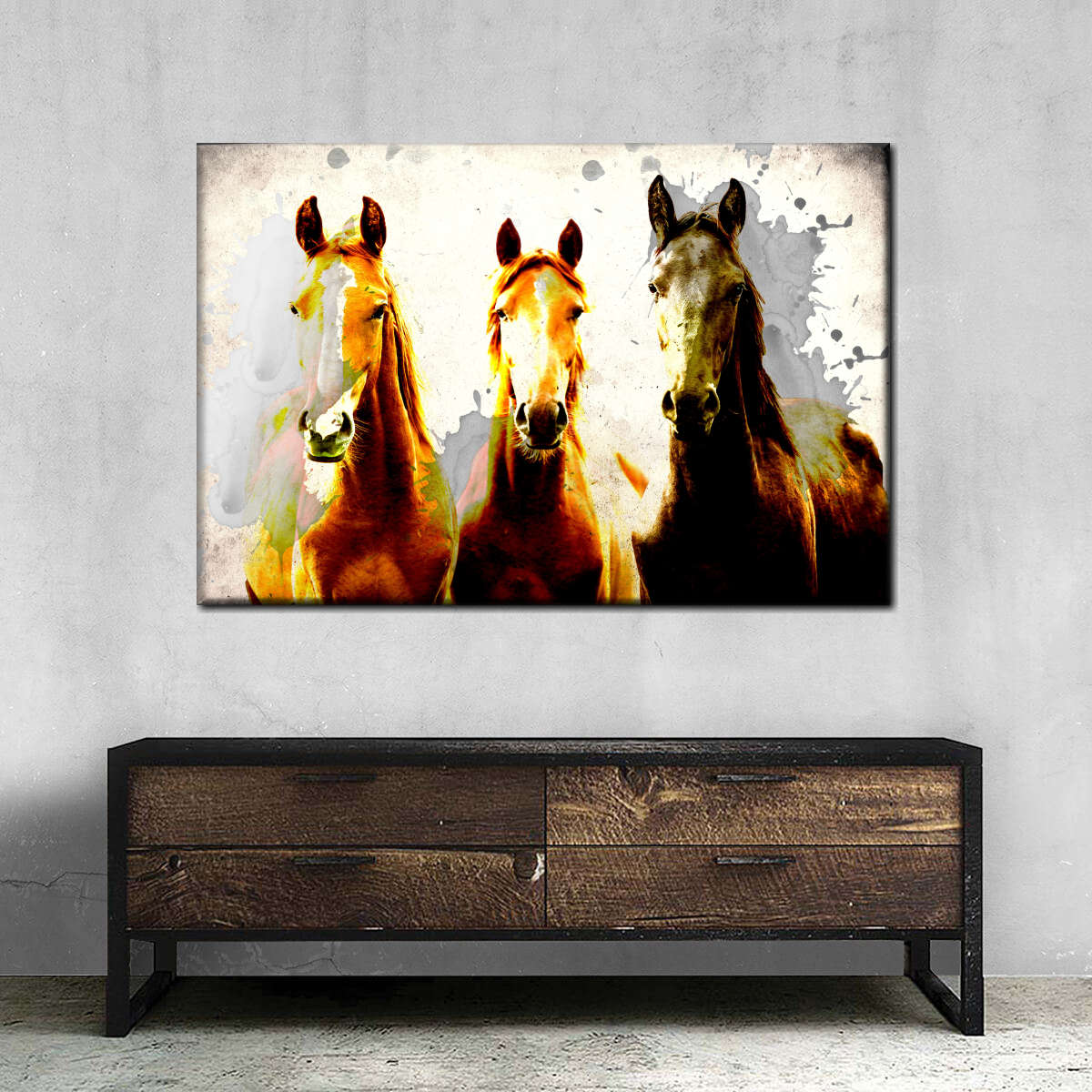 Three Horse Heads Wall Art